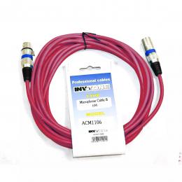 INVOTONE ACM1103/R микрофонный кабель, XLR(баба) <-> XLR(мама),  длина 3 м (красный) - 1 купить