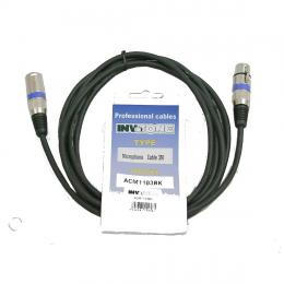 INVOTONE ACM1106/BK микрофонный кабель, XLR(баба) <-> XLR(мама), длина 6 м (черный) - 1 купить