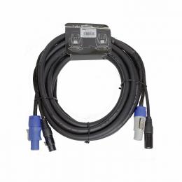 INVOTONE ADPC1005 - кабель смежный 3 х 1.5 мм2 , 2 х 0.22 мм2, PowerCon in/out - XLR DMX in/out 5 м  - 1 купить