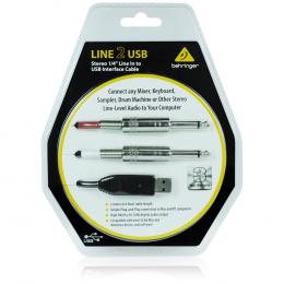 BEHRINGER LINE2USB - линейный стерео USB-аудиоинтерфейс (кабель), 44.1кГц и 48 кГц, длина 2 м  - 2 купить